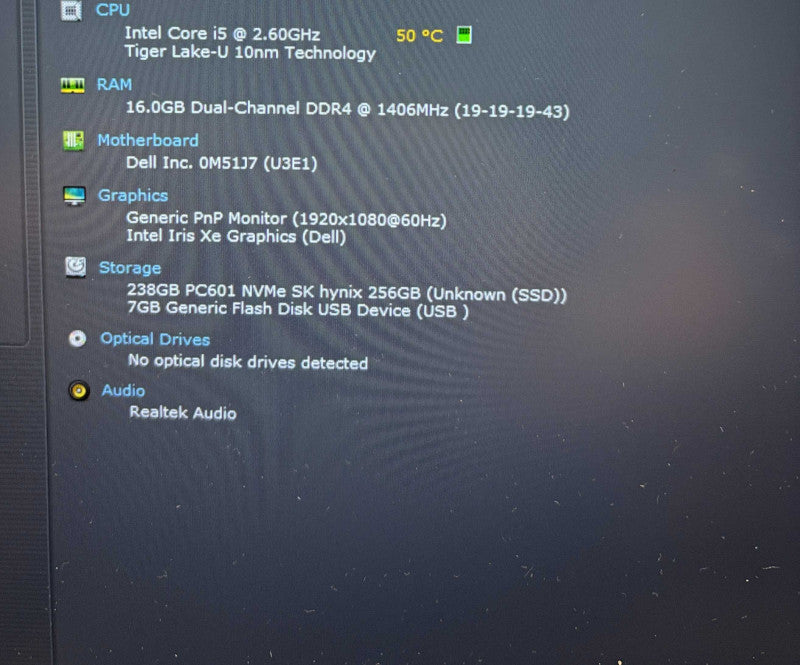 Dell Latitude 5420 Core i5-1145G7@2.6GHz 16GB RAM 256GB SSD  Lap200