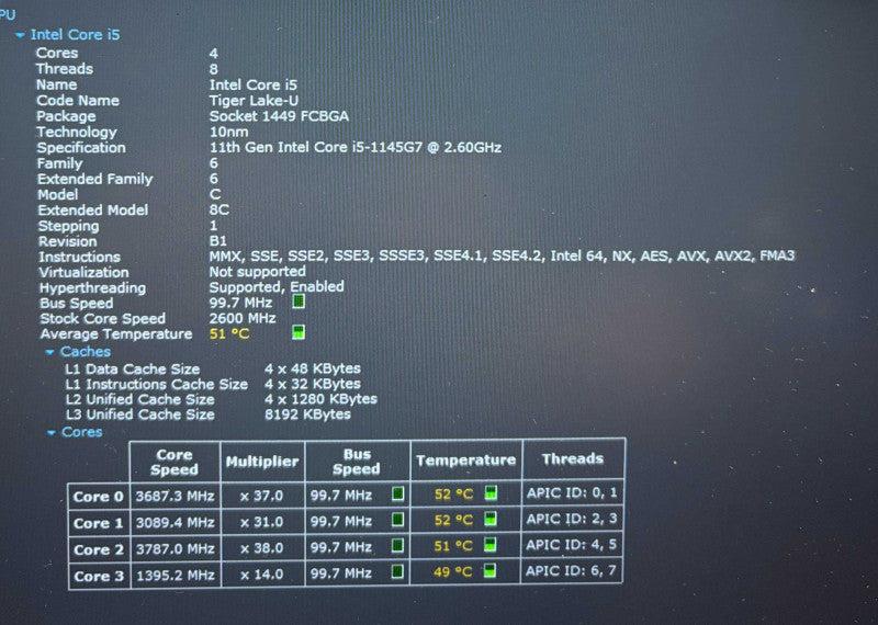 Dell Latitude 5420 Core i5-1145G7@2.6GHz 16GB RAM 256GB SSD  Lap200