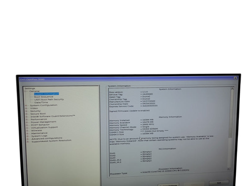 Dell OptiPlex 3080 MT i5 - 10500 @ 3.10GHz 16GB DDR4 Ram Qθ