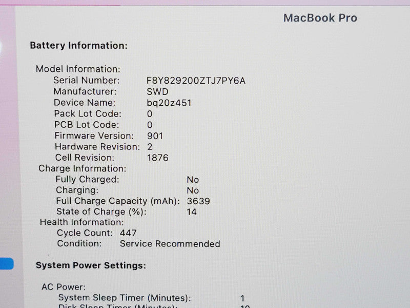 Apple Macbook Pro 2018 13" 4-Core i7-8559U @ 2.7GHz 16GB DDR3 500GB SSD (