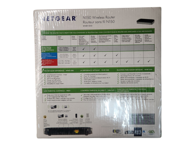 *NEW SEALED* Netgear N150 Wireless Router (WNR1000) 150 Mbps 5-Port 10/100