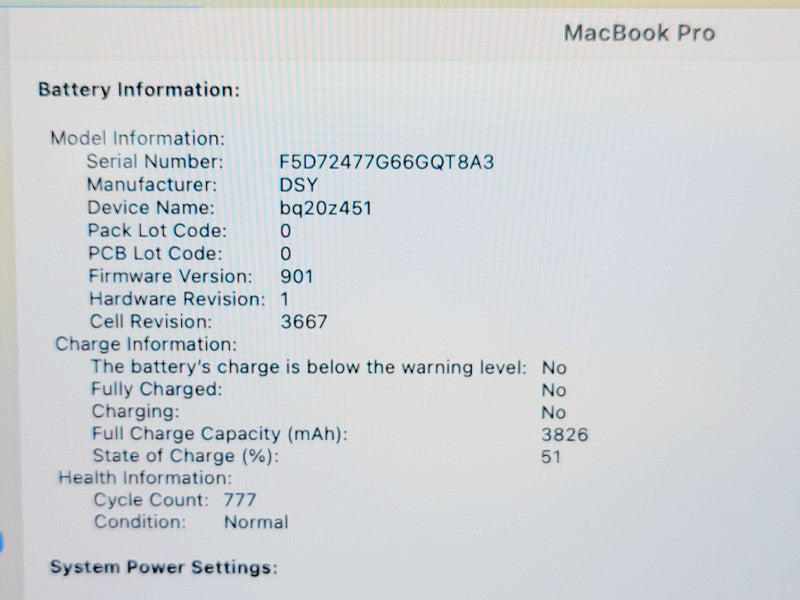 Apple Macbook Pro 2017 13" 2-Core i5-7360U @ 2.3GHz 8GB DDR3 250GB SSD (