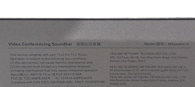 Yealink MSPEAKER II Sound Bar Speaker | READ