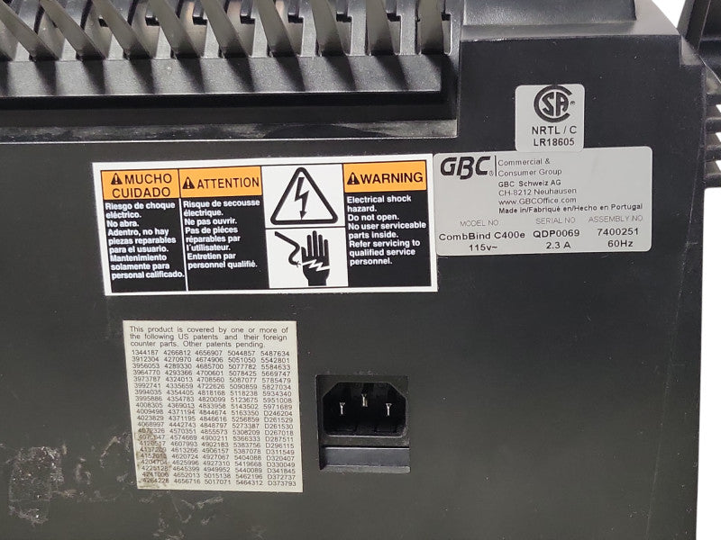 GBC C400e CombBind Hole Punch Comb Bind, READ _