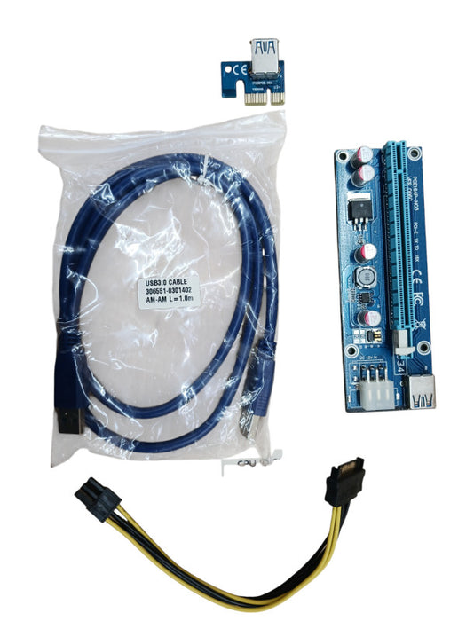 PCI-E 1x to 16x Powered USB3.0 GPU Riser Extender Adapter Card