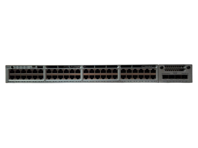 Cisco WS-C3850-48T-E, 48 Port Managed Network Switch, C3850-NM-4-10G