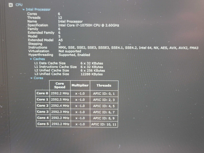 Lenovo ThinkPad P15v i7-10750H 16GB DDR4 Quadro P620 256GB SSD NO BATTERY  β Lap200