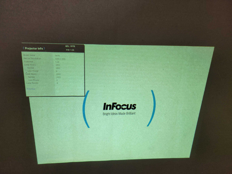 InFocus IN116 3D WXGA 2700 Lumens Portable 3000:1 DL Lamp Hours: 2552 !