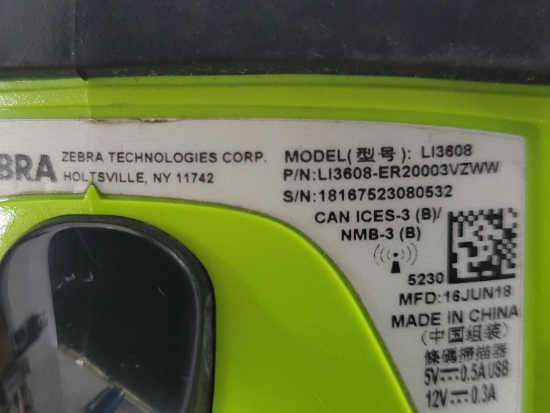 Zebra ER LI3608-ER20003VZWW barcode scanner with USB Cable _