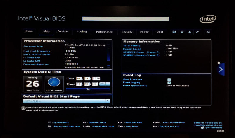 Intel NUC5i3MYHE Intel Core i3-5010U 8GB RAM - No HDD