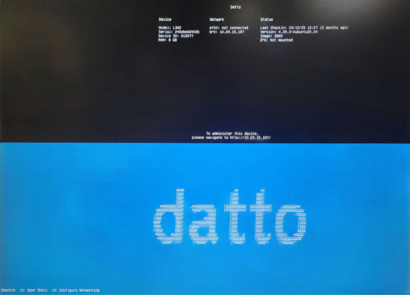 Datto L3A2 1-Bay NAS with 2TB HDD (without HDD Tray), READ _