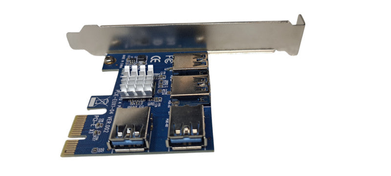 EUX1-04 PCIE 1 to 4 Slots Riser Card Adapter USB 3.0 PCIE
