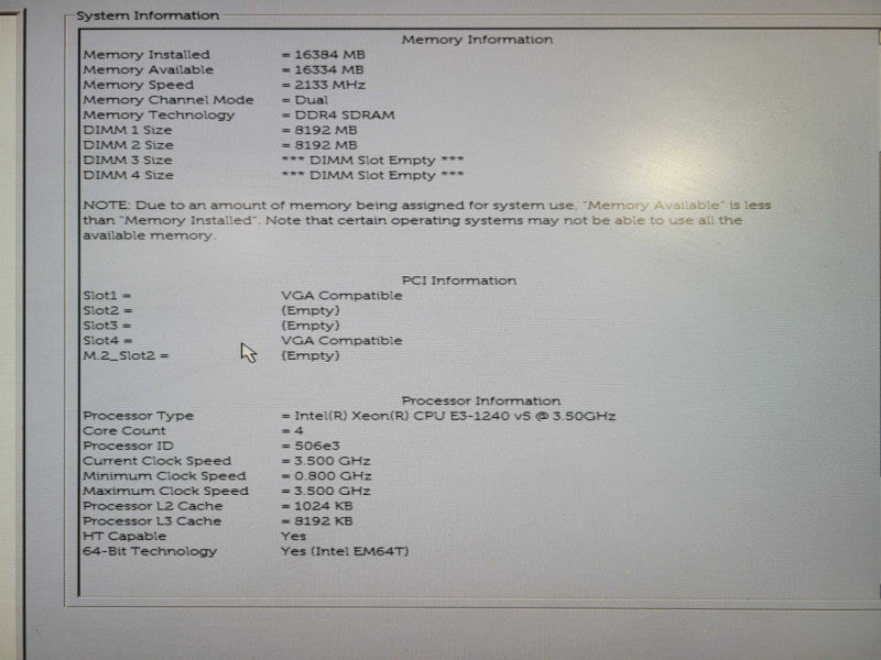Dell Precision T3620, XEON E3-1240 v5 3.50GHz, 16GB DDR4, 2x P400, No HDD !
