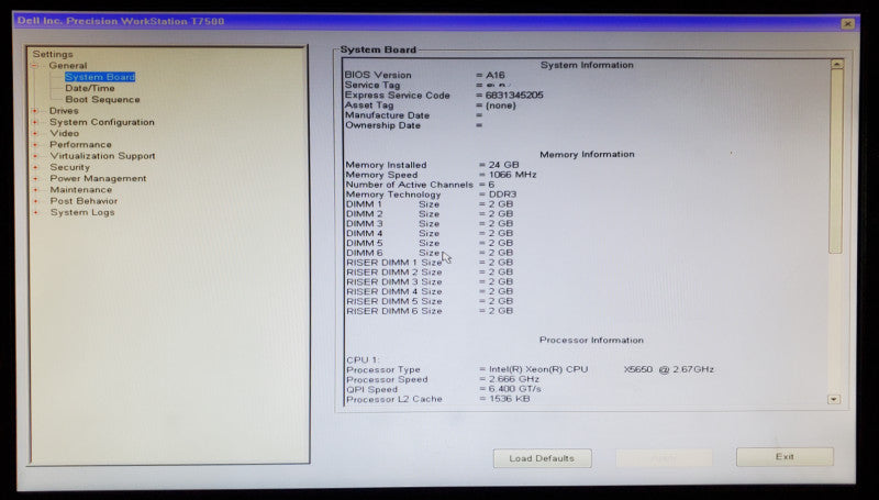 Dell Precision Workstation T7500 2x Xeon X5650 24GB DDR3 - No HDD