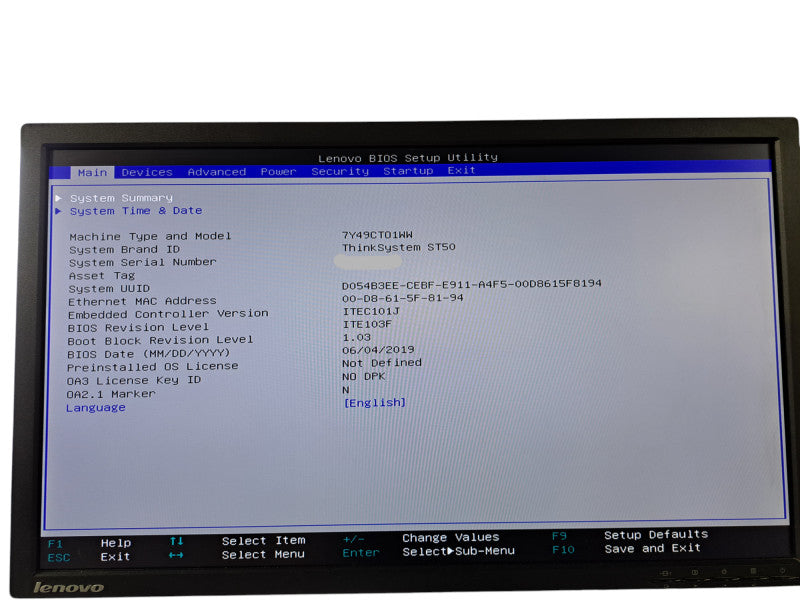 Lenovo ThinkSystem ST50 | Xeon E-2144G @3.60GHz, 16GB DDR4, No HDD's