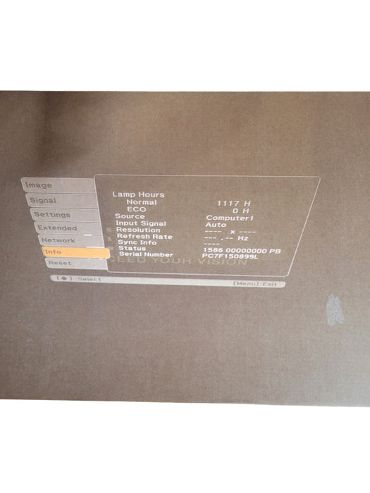 Epson BrightLink 455Wi (H440A)  projector ;  1117 H Lamp Type: ELPLP 57