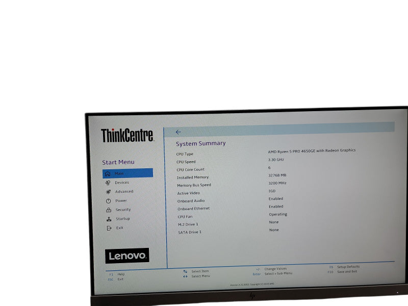 Lenovo ThinkCentre M75q Gen 2 Tiny Ryzen 5 Pro 4650GE 3.30GHz 32GB DDR4 Ram θ