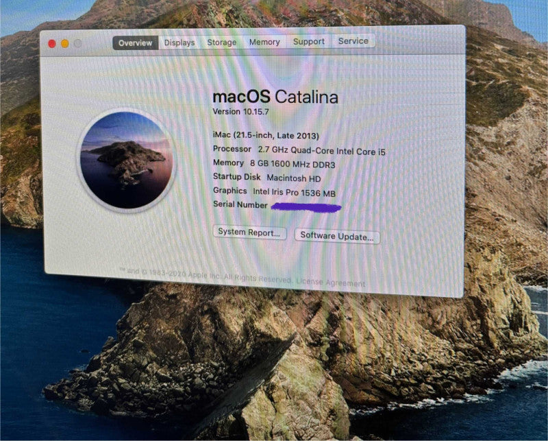 Apple iMac 21.5" Late 2013 Quad-Core Intel i5-4570R@2.7GHz 8GB RAM 1TB HDD