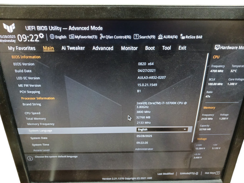 Antec Lanboy Air Asus TUF Gaming Z590-plus Intel i7-10700k EVGA GTX 1070