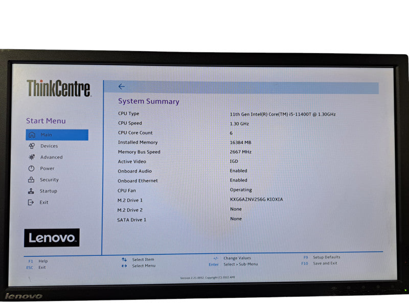 Lenovo M70q Gen 2 | Core i5-11400T @1.30GHz, 16GB DDR4, 256GB NVMe