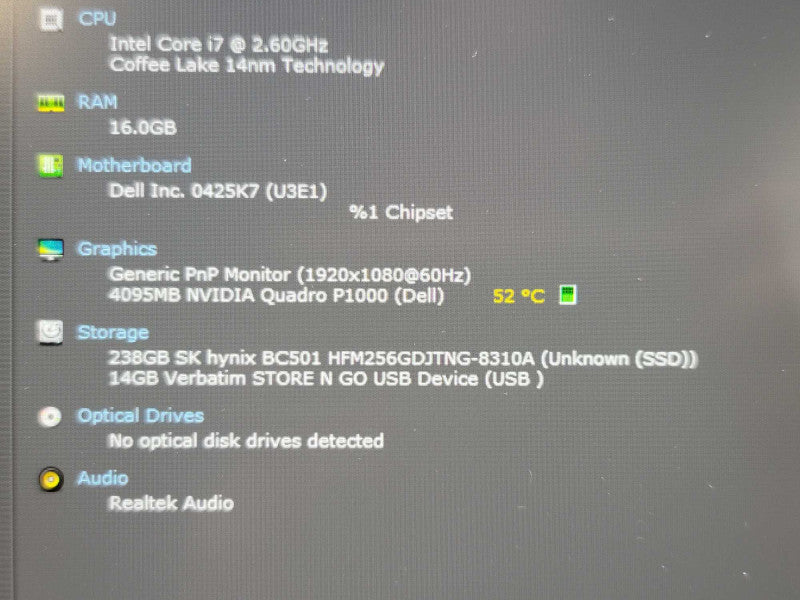 Dell Precision 7530 i7-8850H 16GB DDR4 Quadro P1000 256GB SSD READ β Lap200