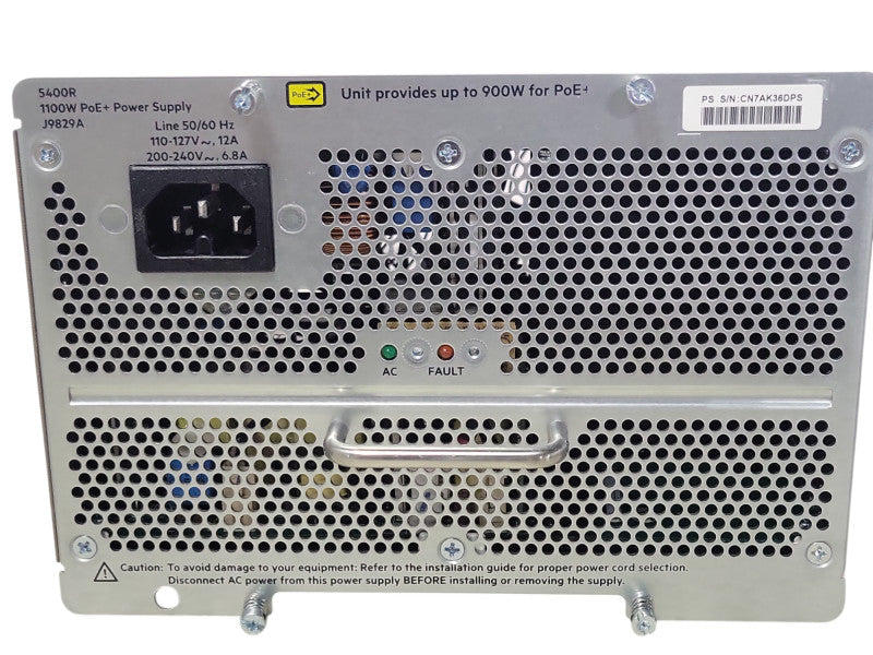 J9829A HPE Aruba 5400R 1100W PoE+ zl2 PSU Power Supply HPE _