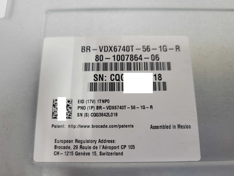 BR-VDX6740T-56-1G-R 48x 1G RJ45 & 2x 40G QSFP+ Ports switch, 2x PSU _