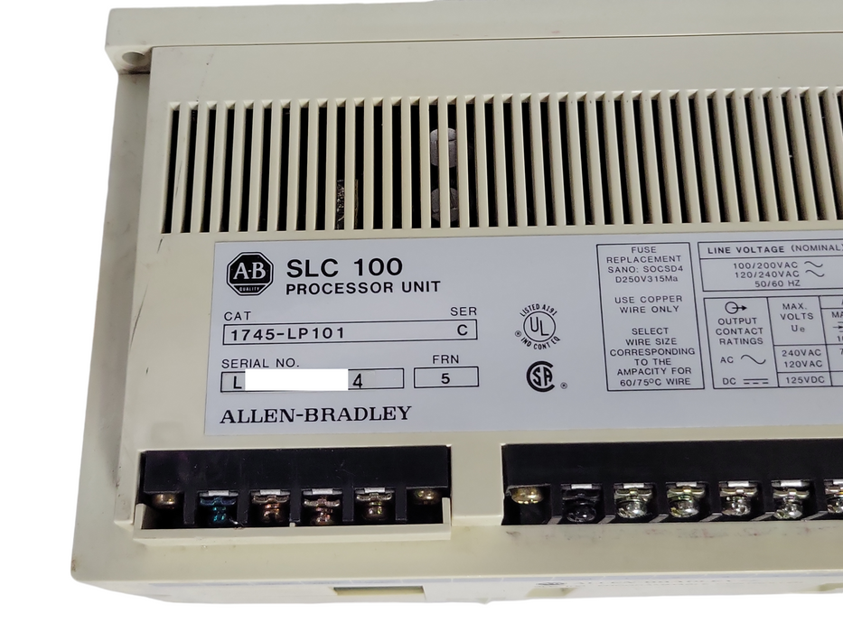 Allen Bradley SLC 100 Programable Controller 1745-LP101, READ _