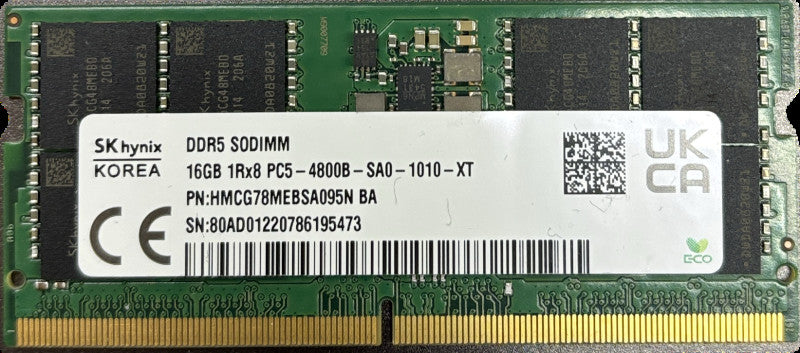 SK Hynix DDR5 SODIMM 16GB 1Rx8 PC5 4800B Laptop RAM 1x 16GB