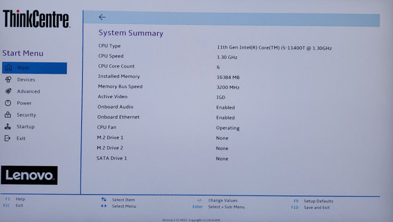 Lenovo ThinkCentre M70q Gen 2 Tiny Intel i5-11400T 16GB RAM NO-HDD/SSD