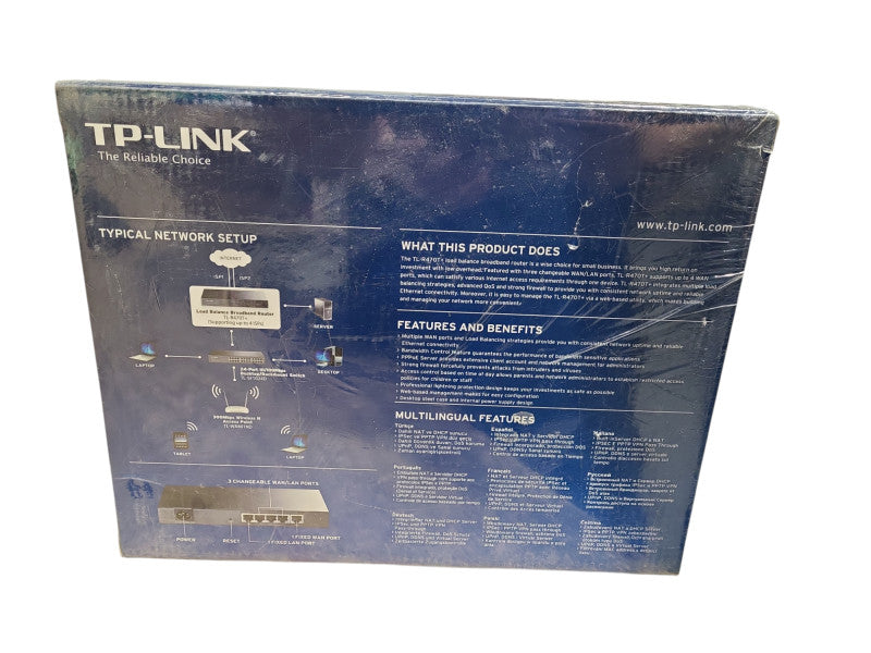 SEALED TP-Link TL-R470T+ Load Balance Broadband Router 5x WAN/LAN Ports
