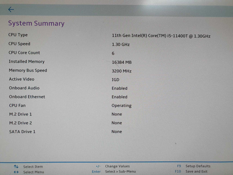 Lenovo ThinkCentre M70q Gen 2 i5-11400T 1.3GHz 16GB RAM - No HDD