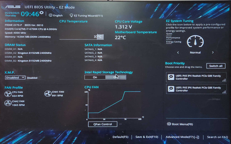 Custom PC, ASUS PRIME Z270-P, i7-6700K 4.00GHz, 16GB DDR4, No HDD