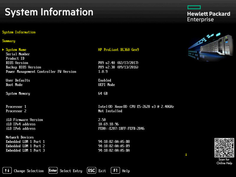 HP PL DL360 Gen 9 1U 8x2.5, Xeon E5-2620 v3, 64GB DDR4, P440ar & P441