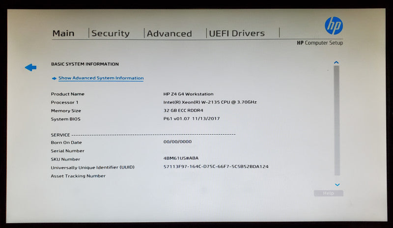 HP Z4 G4 Workstation Xeon W-2135 32GB DDR4 - No GPU/HDD