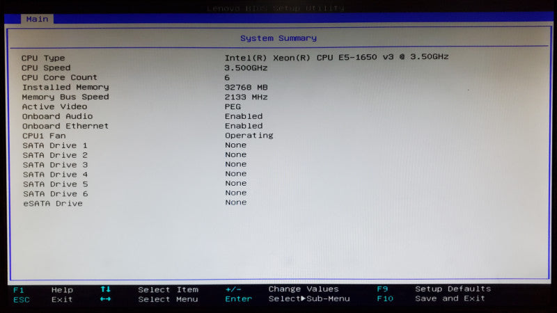 Lenovo ThinkStation P500 Xeon E5-1650 v3 32GB DDR4 - No HDD/GPU
