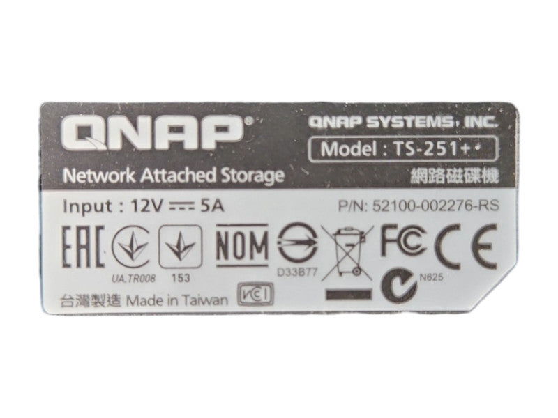 QNAP 2 Bay NAS TS-251+, No HDD, No Caddies, READ