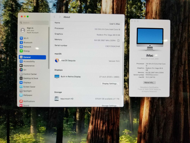 iMac 27" Retina 5K 2019, i9-9900K CPU 3.60GHz 64GB RAM - 1TB HDD [READ]