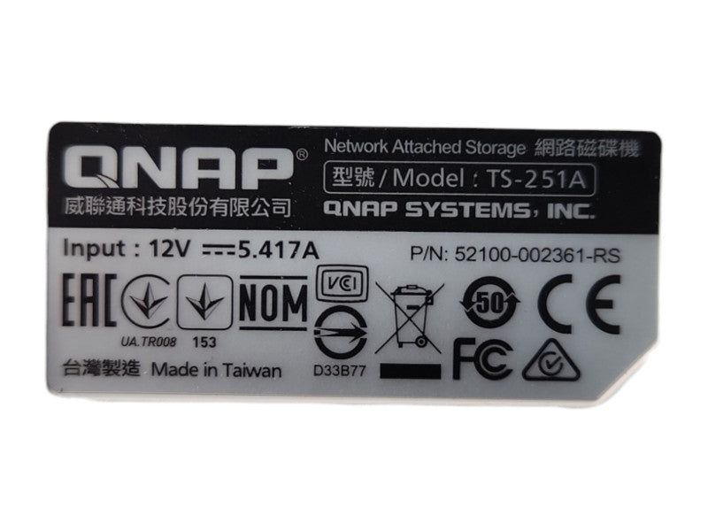 QNAP TS-251A 2-Bays NAS w/ 8GB RAM & 2x 3TB HDDs, No Power Adapter