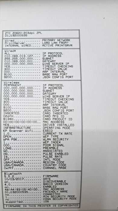 Zebra ZD620 Direct Thermal Label Printer TESTED | ZD62142-T01L01EZ