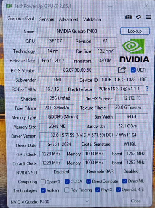 NVIDIA Quadro P400 2GB GDDR5 Graphics Card | 3x MiniDP Q