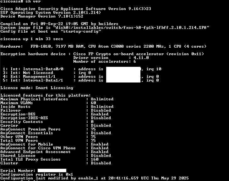 Cisco Firepower 1000 Series, FPR-1010, Factory Reset