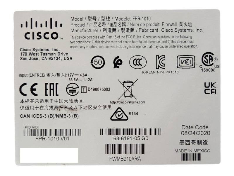 Cisco Firepower 1000 Series, FPR-1010, Factory Reset