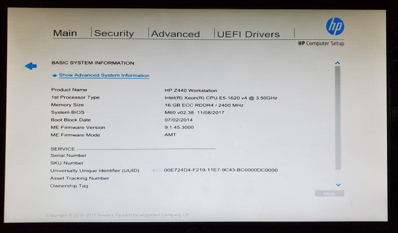 HP Z440 Workstation Intel Xeon E5-1620 v4 16GB DDR4 - No HDD/GPU