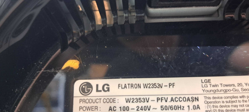 DISPLAY MONITOR LG FLATRON W2353V-PF 23"  LCD W/HDMI| READ