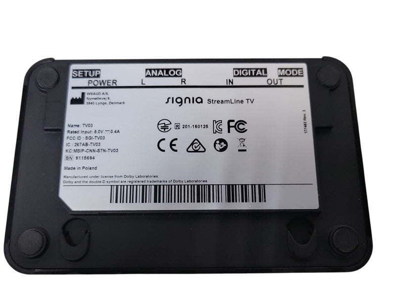 Signia StreamLine TV TV03 Stream TV Audio transmitter  Q_