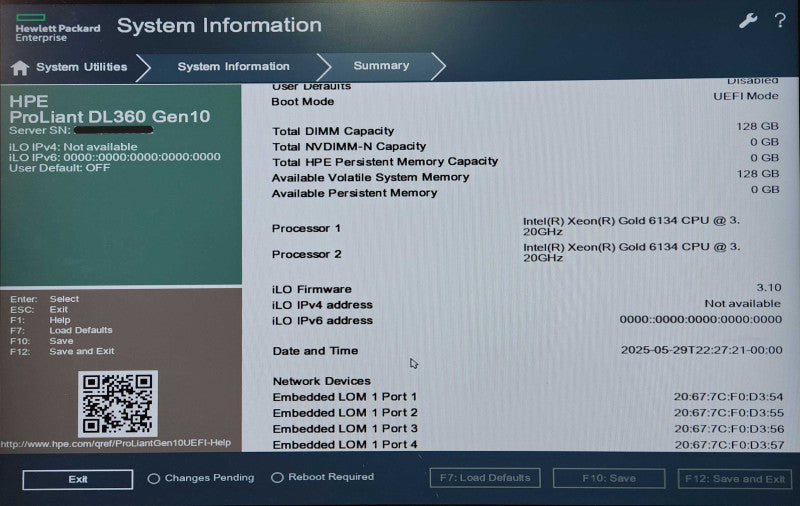 HP DL360 Gen10 1U 8x2.5", 2x Xeon Gold6134 , 128GB DDR4,6x1.8TB SAS,P408i-a