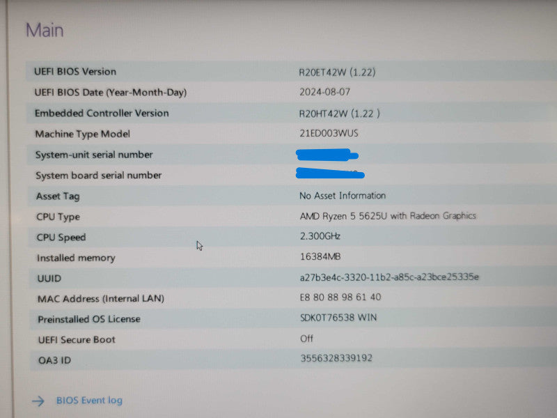 Lenovo ThinkPad E15 Gen 4 Ryzen 5 5625U 16GB DDR4 256GB SSD  β Lap200