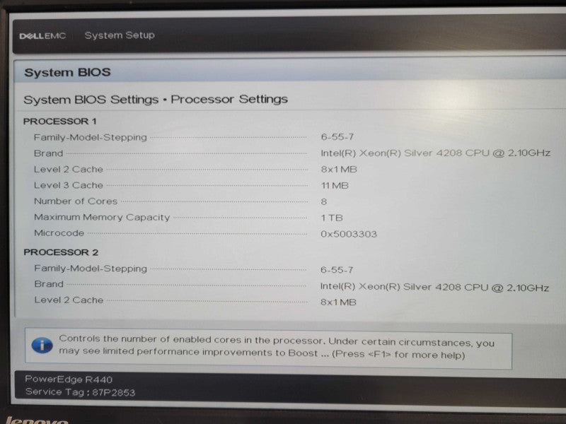 Dell PowerEdge R440 - 2x Xeon Silver 4208 96GB DDR4 PERC H740P 2x550W PSU 8x 2.5" !