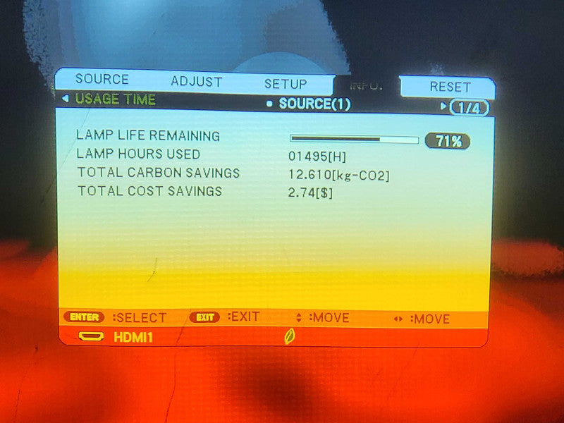 NEC Video Projector M282X with Remote - 1495 Lamp Hours Q$